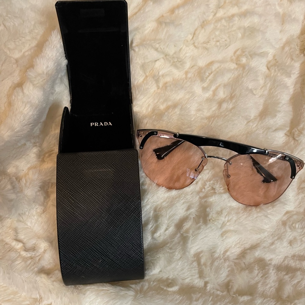 Prada SunGlasses with pink shade- box included